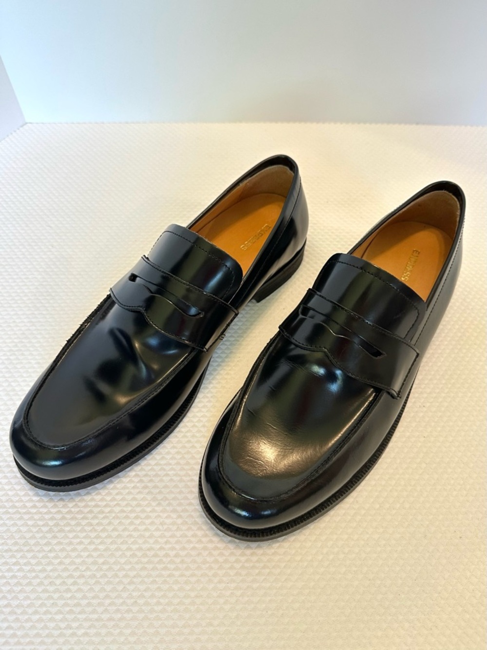 Express Men’s Black Leather Penny Loafers Worn Once Dress Shoes Professional NWT